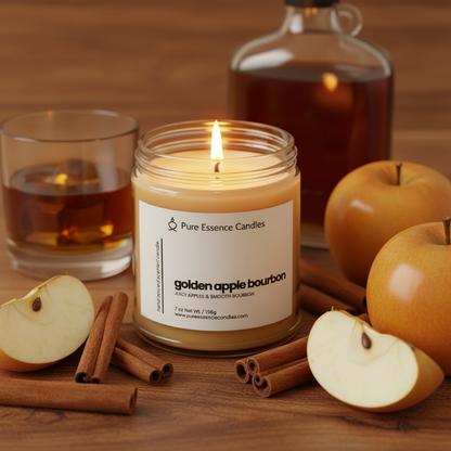 Golden Apple Bourbon - Juicy Apples & Smooth Bourbon | Hand Poured Candle