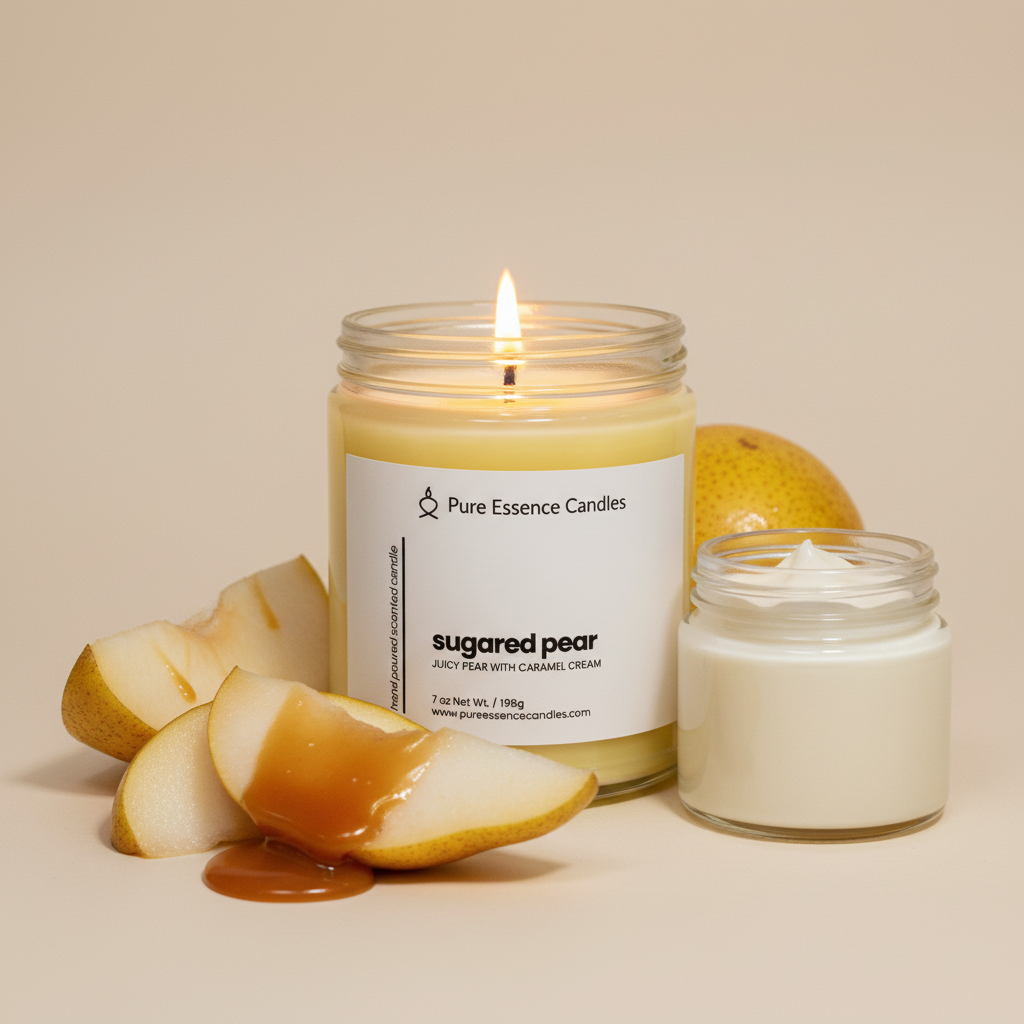 Sugared Pear - Juicy Pear with Caramel Cream | Hand Poured Candle