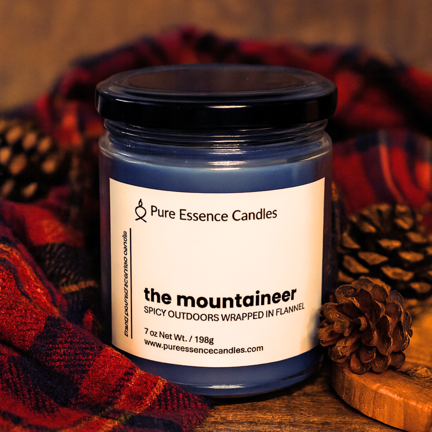 The Mountaineer - Spicy Outdoors Wrapped in Flannel | Hand Poured Candle